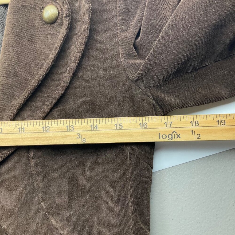 Luii S Chocolate Brown Corduroy Military Style Jacket Y2K Boho Renaissance - Picture 6 of 13